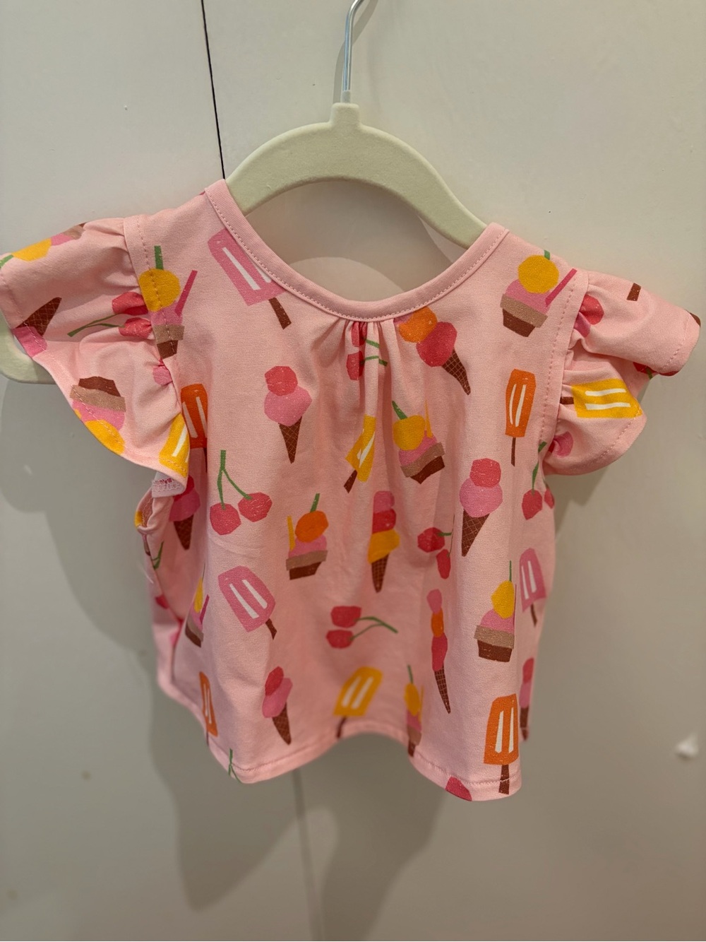 Miki + Miette Girls Pink Ice Cream & Popsicle Flutter Sleeve diaper set!